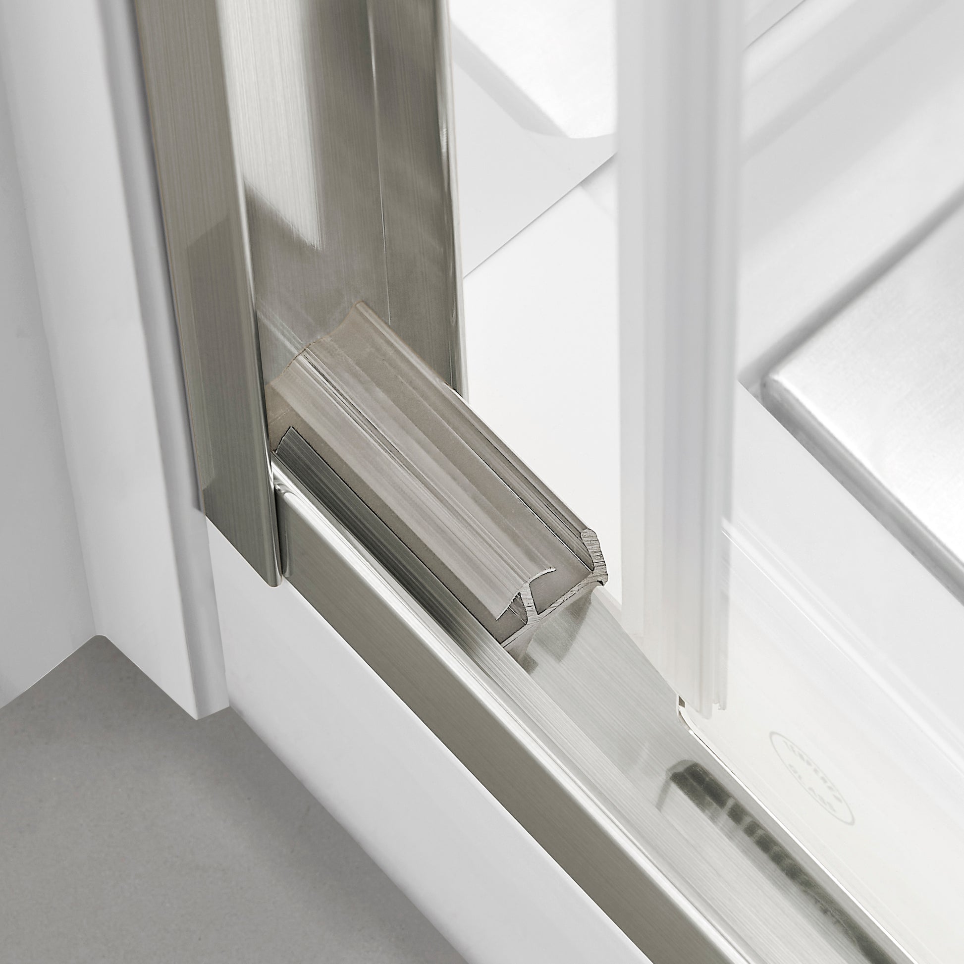 56" 60"W X 70"H Framed Shower Door, Bathroom Double Sliding Shower Door, 1 4" 6Mm Clear Tempered Glass, Bypass Glass Door, Brushed Titanium Finish Brushed Titanium Bathroom American Design Glass