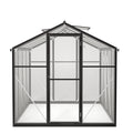 6X8 Ft Greenhouse For Outdoors, Polycarbonate Greenhouse With Quick Setup Structure And Roof Vent, Aluminum Large Walk In Greenhouse For Outside Garden Backyard, Black Black Aluminium