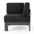 Cape Coral Outdoor Aluminum Sectional Sofa Set Dark Gray Aluminium