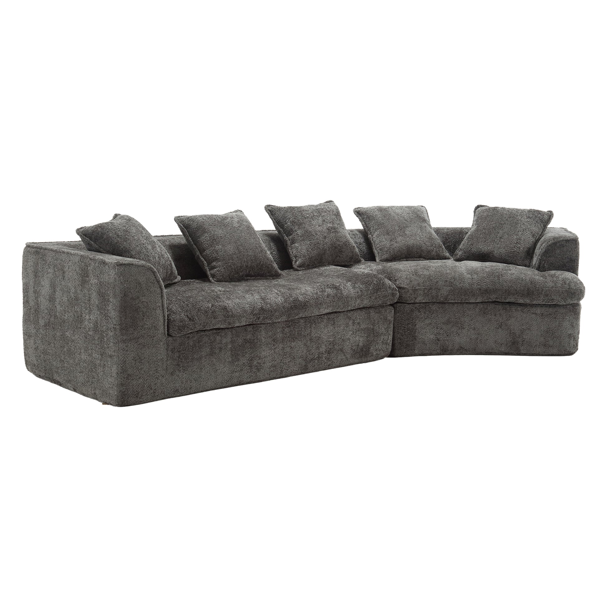 Coolmore Boucle Sofa 3 Seater For Living Room Oversized Comfy Sofa Unique Double Seat And Corner Construction For Apartment, Office Left Hand Facing Gray Gray Primary Living Space Foam Boucle 3 Seat