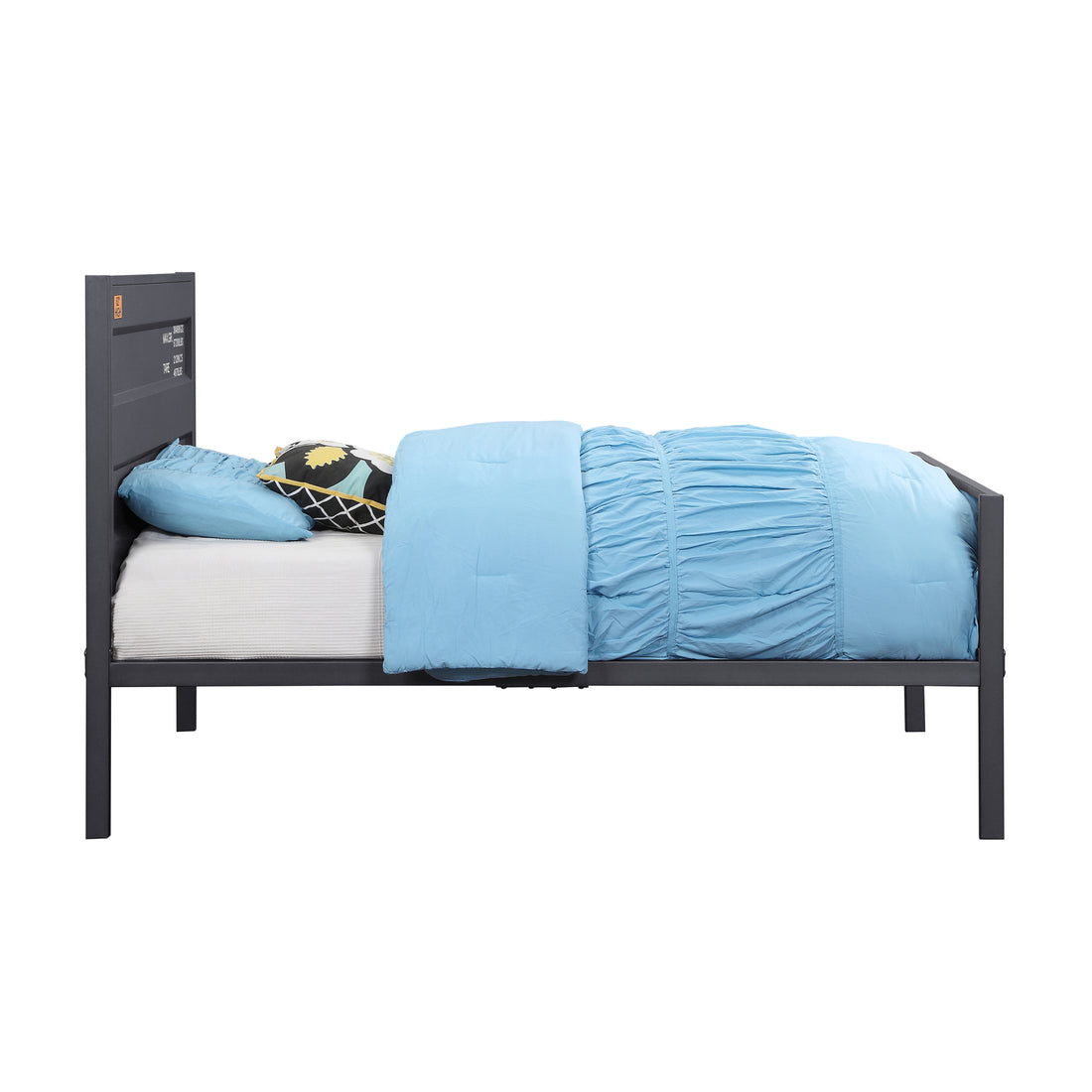 Gunmetal Full Platform Bed Box Spring Not Required Full Gunmetal Iron Bedroom Contemporary Slat Beds Metal