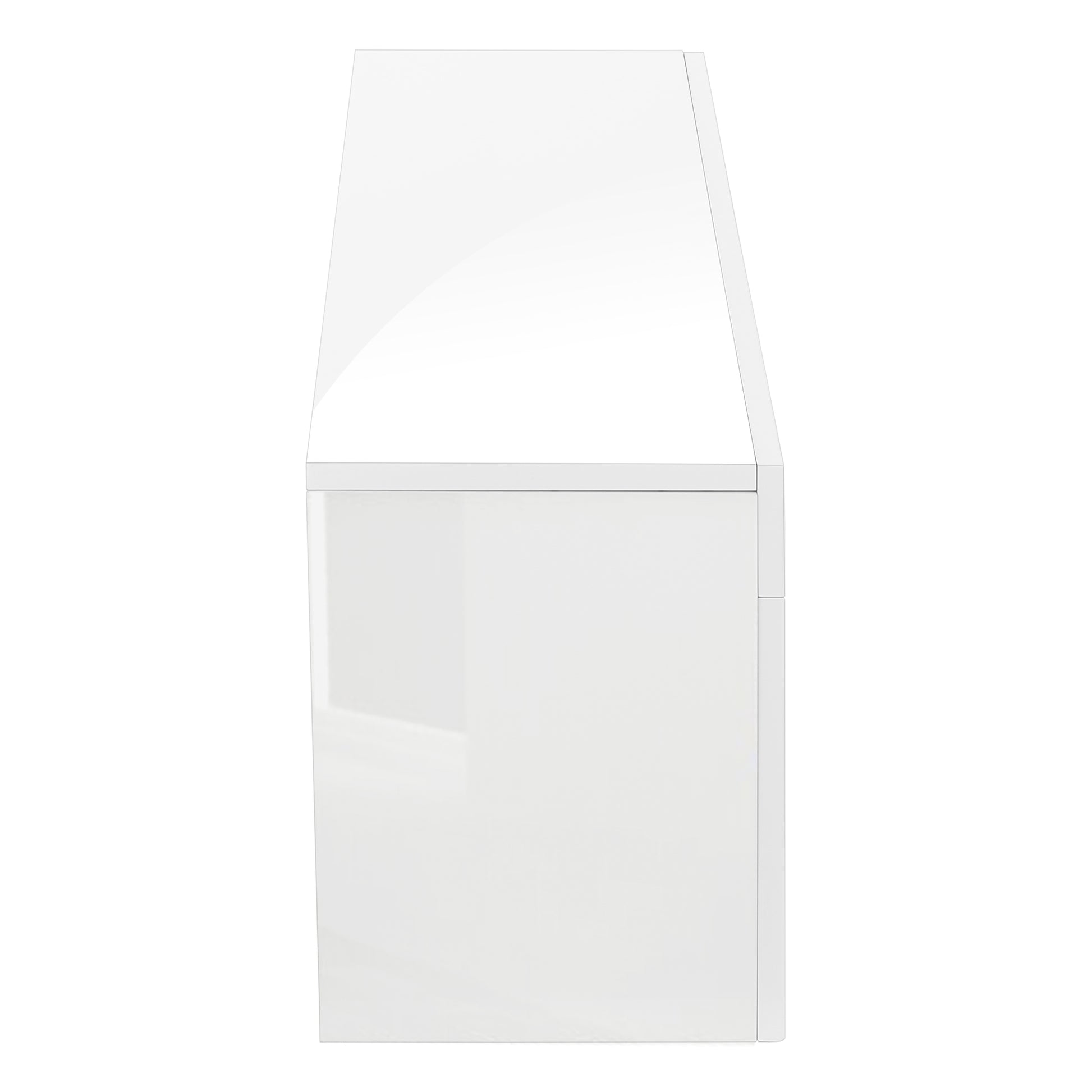 Tv Stand, 63 Inch, Console, Media Entertainment Center, Storage Cabinet, Living Room, Bedroom, Glossy White Laminate, Contemporary, Modern White 80 89 Inches Mdf