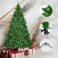 8Ft, 6Ft, 4Ft Pre Lit Green Pine Artificial Christmas Tree, Set Of 3 Hinged Xmas Trees With 820 Warm Yellow Led Lights And 2539 Branch Tips, Holiday Decoration For Home,Office And Party Green Pvc