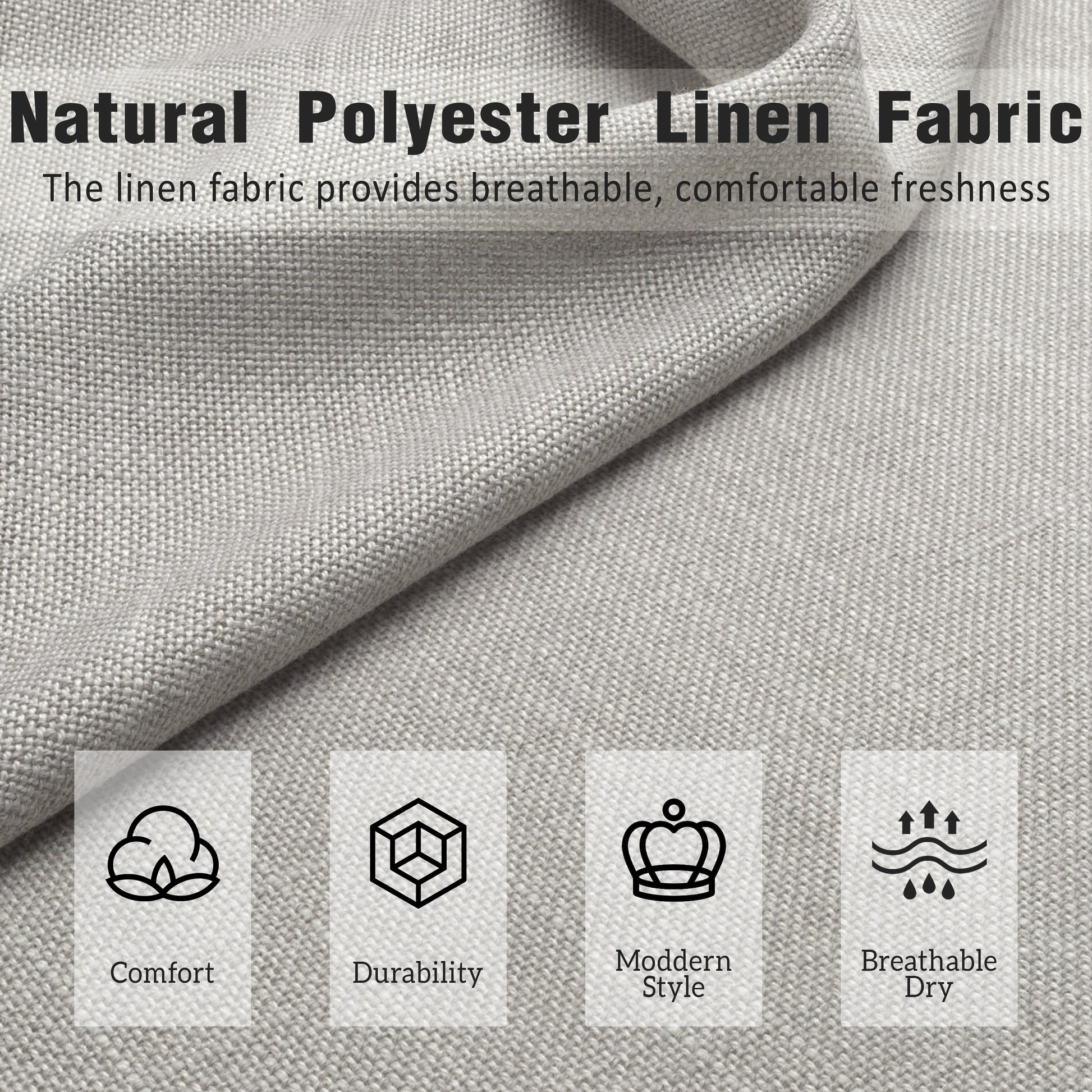 Queen Size Platform Bed With Led Light, Greige Box Spring Not Required Queen Greige Wood Fabric,Plywood,Upholstered