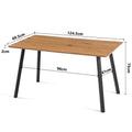 Modern Design Rectangle Mdf Restaurant Wooden Dining Table With Metal Frame Walnut Brown Triangular Dining Room Modern Floor Mount Kitchen & Dining Tables Mdf