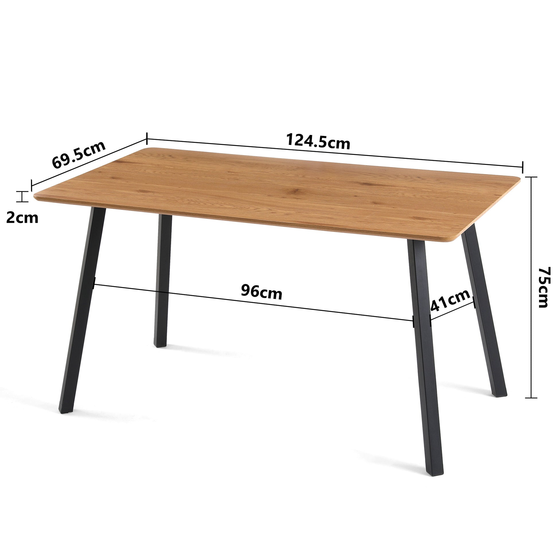 Modern Design Rectangle Mdf Restaurant Wooden Dining Table With Metal Frame Walnut Brown Triangular Dining Room Modern Floor Mount Kitchen & Dining Tables Mdf