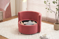 029 Teddy Fabric Swivel And Storage Chair With Back Cushion For Living Room,Dark Pink Dark Pink Primary Living Space Modern Foam Teddy