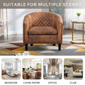 Coolmore Barrel Chairs With Soft Padded Armrest, Club Chairs With S And Solid Wood Legs For Living Room Bedroom Waiting Room Coffee Pu Coffee Primary Living Space Foam Microfiber