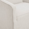Skirted Dining Arm Chair With Casters Cream Wood