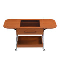 Modern Extended Coffee Table With Wheels, Folding Coffee Table With 1 Drawer And 2 Tier Storage, Metal Frame Coffee Table For Living Room Mahogany Glass,Mdf Metal