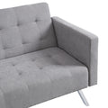 Sofa Bed Convertible Folding Light Grey Lounge Couch Loveseat Sleeper Sofa Armrests Living Room Bedroom Apartment Reading Room Light Grey Linen 2 Seat