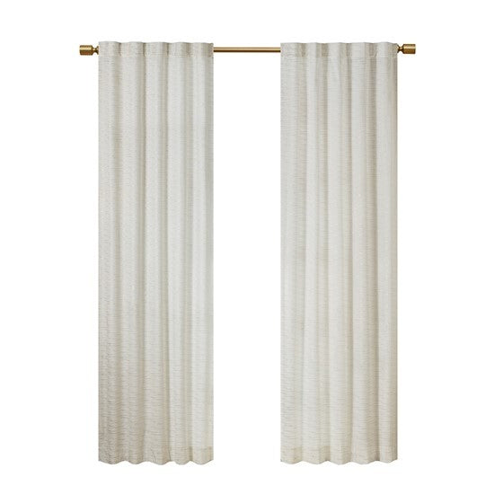 Room Darkening Metallic Printed Poly Velvet Rod Pocket Back Tab Window Panel Pair White Polyester