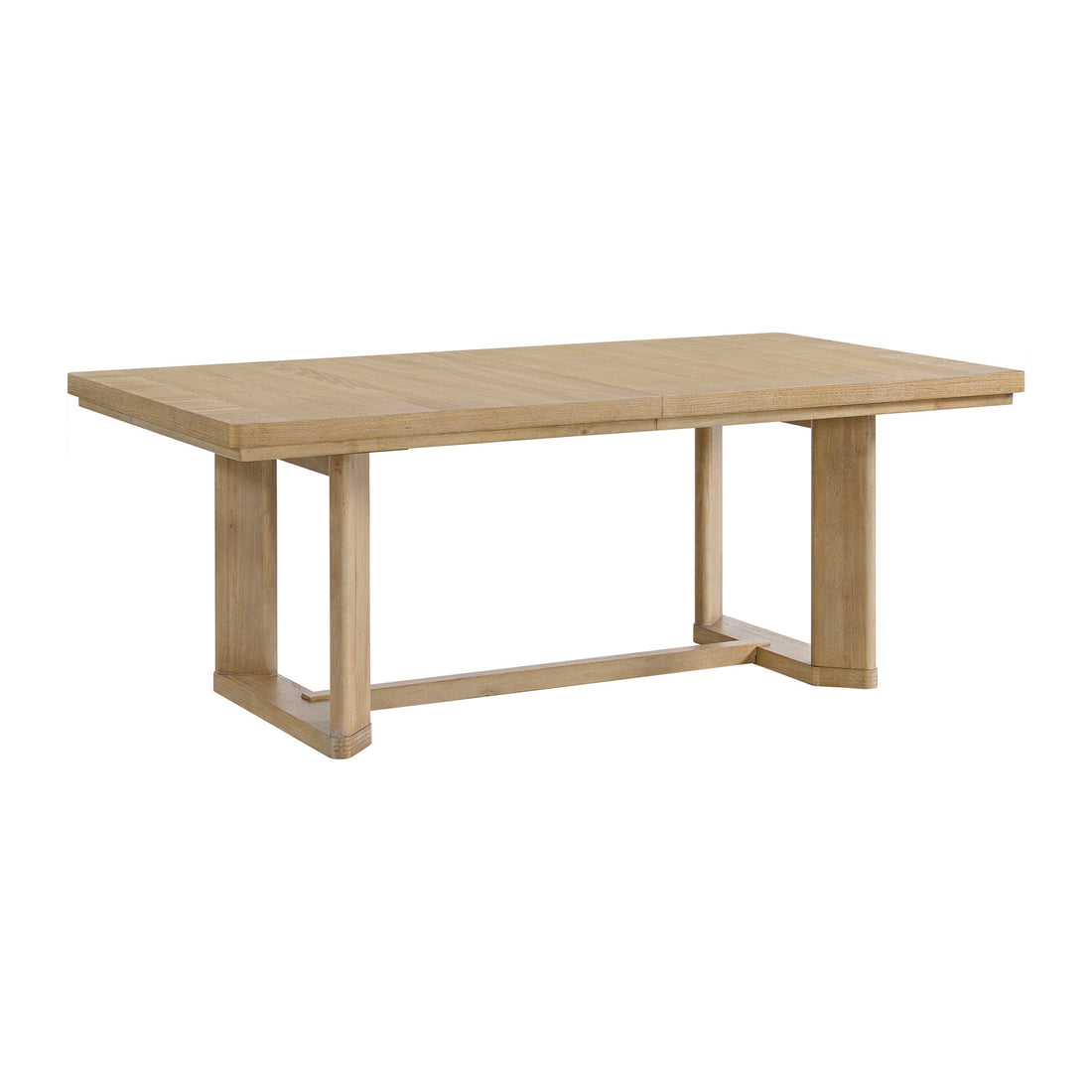 C Brown Trestle Table Brown Solid Wood
