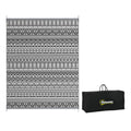 Outsunny Reversible Outdoor Rug, 8' X 10' Waterproof Plastic Straw Floor Mat, Portable Rv Camping Carpet With Carry Bag, Large Floor Mat For Backyard, Deck, Picnic, Beach, Gray & Cream White Boho Multicolor Polypropylene