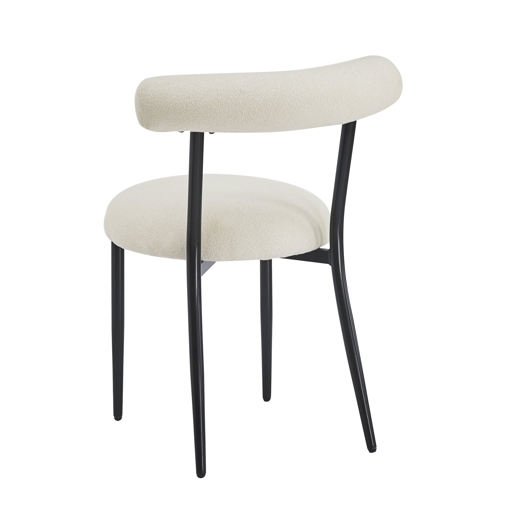 Dining Chair Set Of 2 White Fabric