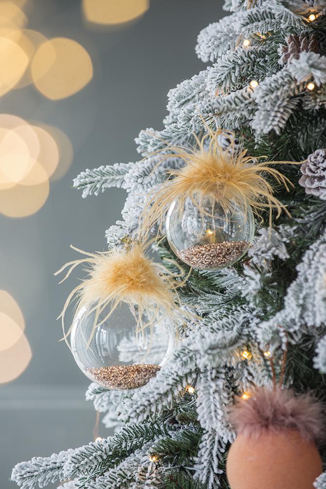 D4.7" Christmas Ball Ornaments, Glass Decorative Hanging Ball Christmas Tree Ornaments For Holiday Party Decorations, Set Of 4 Multi Glass