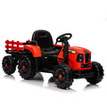 Ride On Tractor With Trailer,24V 400W Powered Electric Tractor Toy W Remote Control,Electric Car For Kids,Three Speed Adjustable,Power Display, Usb,Mp3 ,Bluetooth,Led Light,Two Point Safety Belt. Red 50 99 Lbs Polypropylene