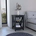 Taylor 3 Tier End Table Nightstand, Side Table For Small Space, Black Black Solid Wood Mdf Engineered Wood