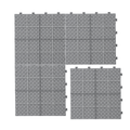 12 X 12 Inch Gray Interlocking Deck Tiles Plastic Waterproof Outdoor All Weather Anti Slip Bathroom Shower Balcony Porch Strong Weight Capacity Upto 6613 Lbs, Rosette Pattern Pack Of 60 Grey American Design,American Traditional Plastic