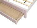 Queen Bed Box Spring Not Required Queen Pink Wood Bedroom Modern Panel Mdf Corduroy