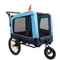 Outdoor Heavy Duty Foldable Utility Pet Stroller Dog Carriers Bicycle Trailer Blue Fabric Steel