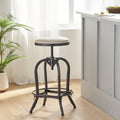 Casini Barstool White Black Fabric Metal