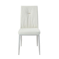 Kamaile Side Chair Set 2 , Beige Synthetic Leather & Chrome Finish Dn02134 Beige Mdf Metal