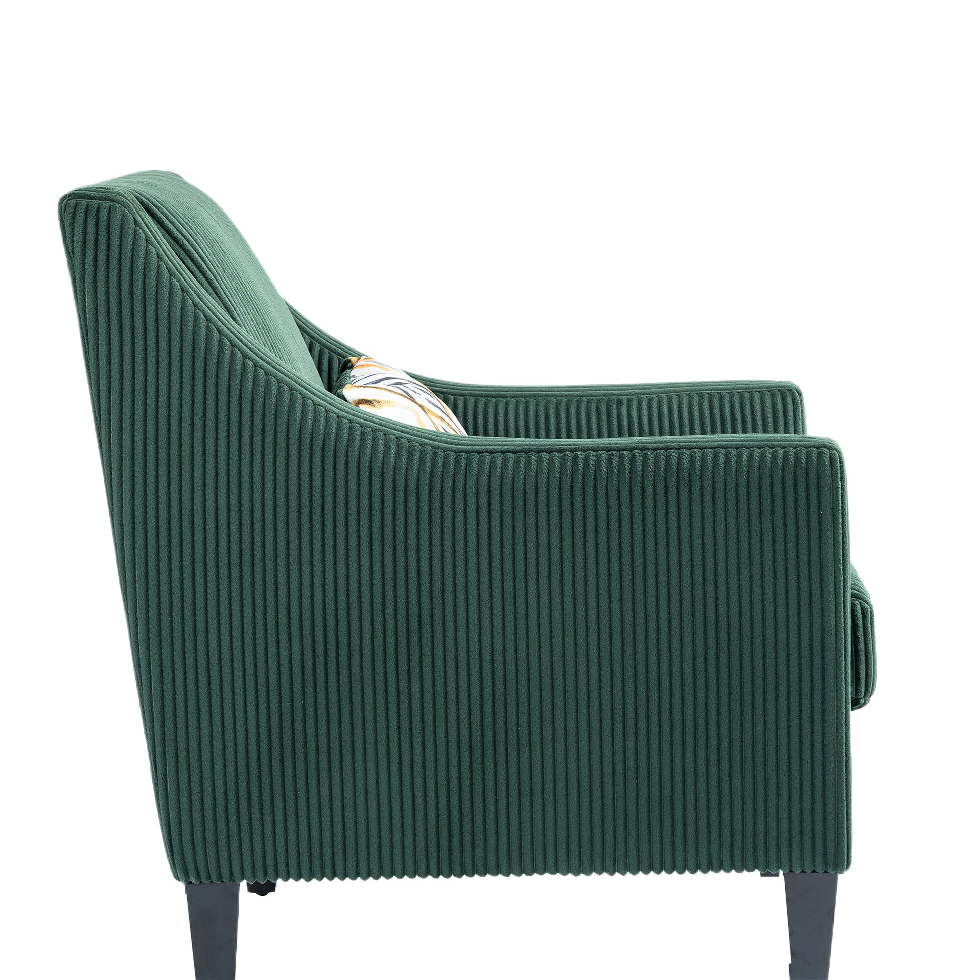 Coolmore Modern Accent Chair,Upholstered Armchair With Scooped Arms For Bedroom,Apartment,Studio,Office,Waiting Room Emerald Corduroy Emerald Primary Living Space Foam Corduroy