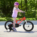 A14114 Kids Bike 14 Inch For Boys & Girls With Training Wheels, Freestyle Kids' Bicycle With Fender. Red Steel