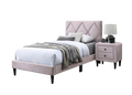 Full Size Bed W Adjustable Headboard 1Pc Bedframe, Light Pink Velvet Upholstered Youth Bedroom Furniture Box Spring Not Required Full Light Pink Wood Bedroom Classic,Contemporary,Mid Century Modern,Modern Bed Frame Foam Velvet Particle Board Mdf