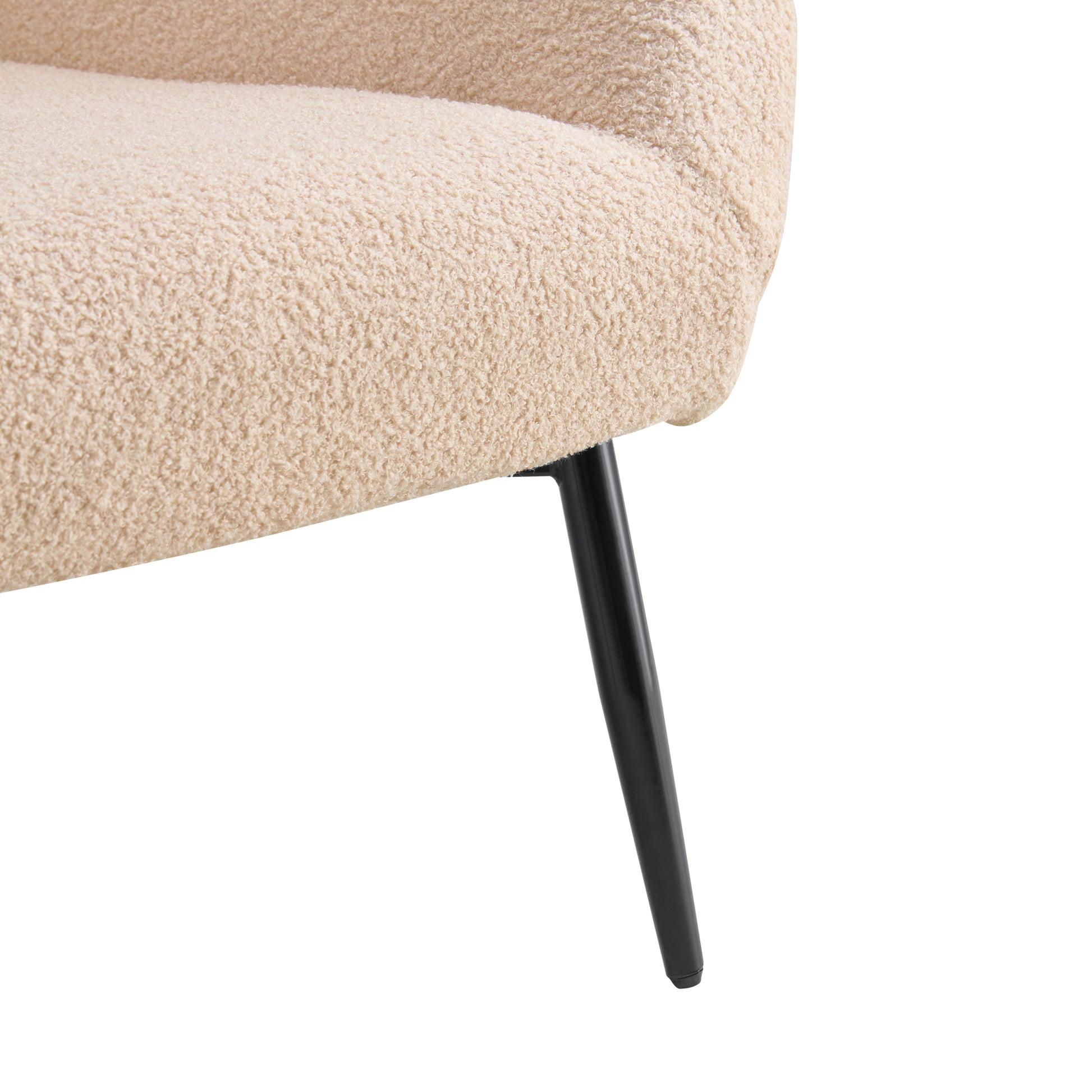 Light Luxury Single Sofa Modern Simple Living Room Balcony Leisure Sofa Chair,Beige Beige Sherpa 1 Seat