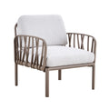 Patio Indoor Outdoor Garden Single Sofa Armchairs Plastic With Soft Cushion Weather Waterproof Chair Sectional Furniture For Balcony Garden Pool Lawn Backyard Morden Design Sitting Room 2 Single Sofa White Fabric Plastic