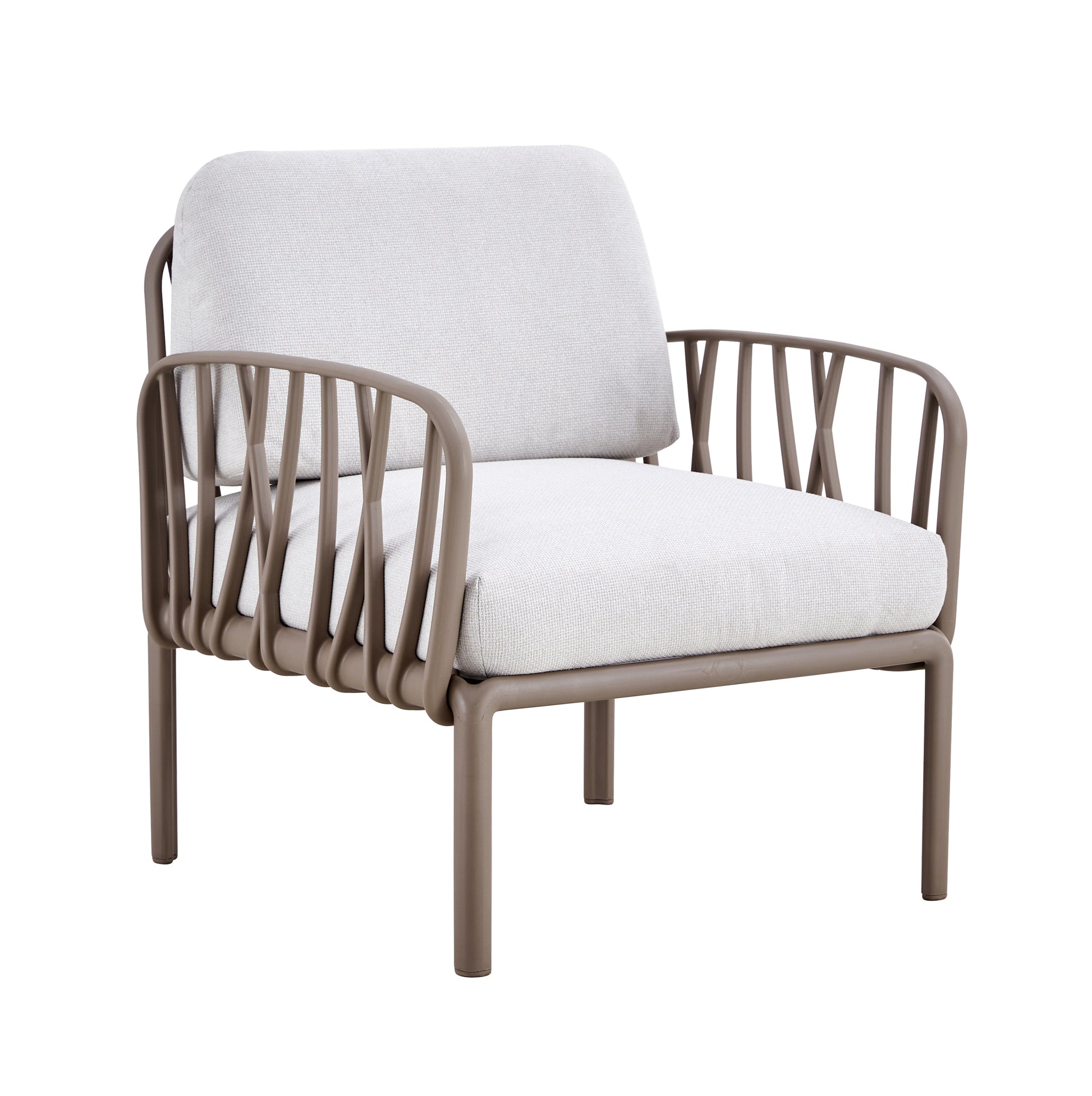 Patio Indoor Outdoor Garden Single Sofa Armchairs Plastic With Soft Cushion Weather Waterproof Chair Sectional Furniture For Balcony Garden Pool Lawn Backyard Morden Design Sitting Room 2 Single Sofa White Fabric Plastic