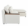 L Shaped Modular Sectional Sofa With Removable Back Cushions,3 Pillows And 2 Storage Spaces,Suitable For Living Rooms,Offices And Apartments Beige Polyester 3 Seat