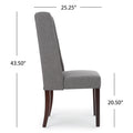 Dining Chair Set Of 2 Dark Grey Plywood