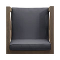 Brava Club Chair Grey Wood Waterproof Fabric