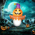Outsunny 3.4Ft Halloween Inflatables Window Sticker Ghost With Orange Face, Blow Up Halloween Decorations Outdoor Led Yard Display, Waterproof Orange Polyester