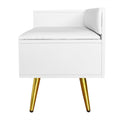 Modern Shoe Storage Bench With Hidden Storage And Upholstered Cushions For Bedside, Living Room And Entryway White White Mdf Metal