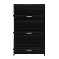 Shoe Storage Cabinet For Entryway With 3 Flip Drawers, Modern Shoe Organizer Cabinet, Free Standing Shoe Rack For Hallway, Living Room, Black Black Mdf