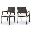 Rhode Island Dining Chair Set Of 2 Brown Wicker