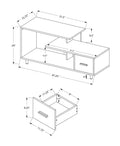 Tv Stand, 48 Inch, Console, Media Entertainment Center, Storage Drawer, Living Room, Bedroom, White Marble Look Laminate, Contemporary, Modern White 80 89 Inches Particle Board