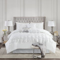 7 Piece Tufted Comforter Set White Full Full White Polyester