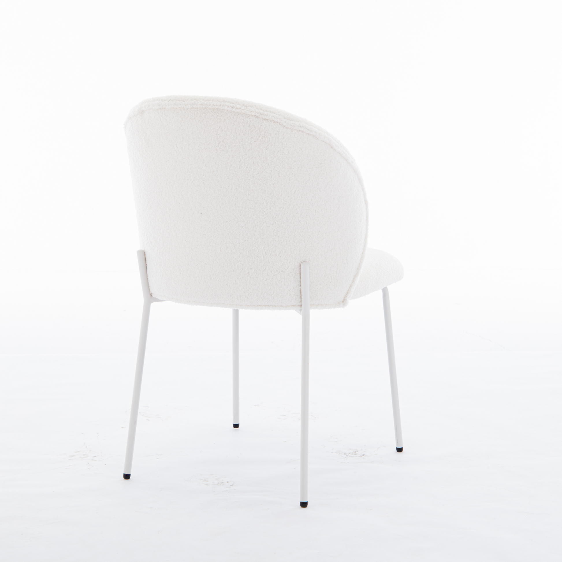 Heng Ming Iron Footed Dining Chair With Adjustable Foot Pads. Suitable For Dining Room, Living Room, Study Room,Set Of 2 White Wood