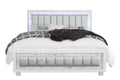 Skye Marble White Queen Bed White Solid Wood Mdf