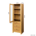 Rattan Door Bookshelf Display Case With Drawer Finish Open Storage Shelves Bookcase Oak Mdf