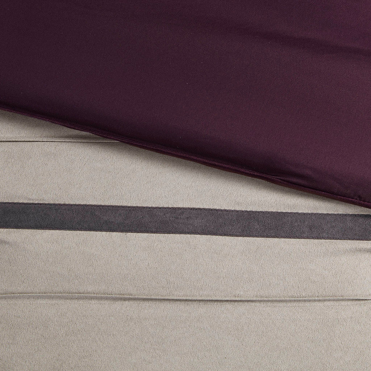7 Pc Pieced Faux Suede Comforter Set Purple Cal King California King Purple Polyester