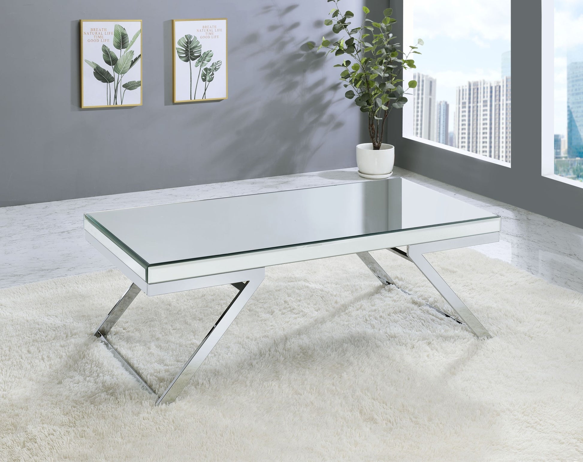 Alfresco 3 Piece Occasional Table Set Silver Silver Wood