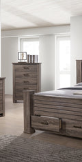 Natural Finish Striking Wooden 1Pc Chest Of Drawers Storage Bedroom Furniture Rustic Gray Oak Brown Finish Natural Bedroom Contemporary,Modern,Transitional Particle Board Mdf