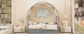 Twin Size Bed With Arched Roof And 2 Drawers, Gray Twin Gray Plywood