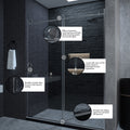 Frameless Sliding Shower Door 58 60 In. W X 76 In. H, Bathroom Sliding Door With 5 16